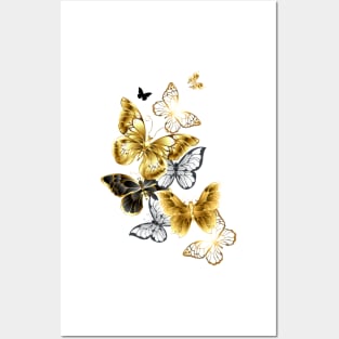 Golden Butterflies Posters and Art